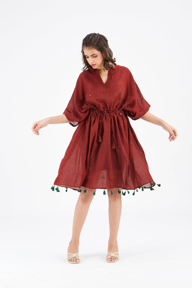 Meira Maroon Kaftan - Kaftan - Mizyana