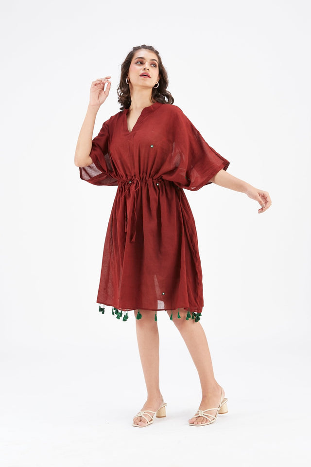 Meira Maroon Kaftan - Kaftan - Mizyana