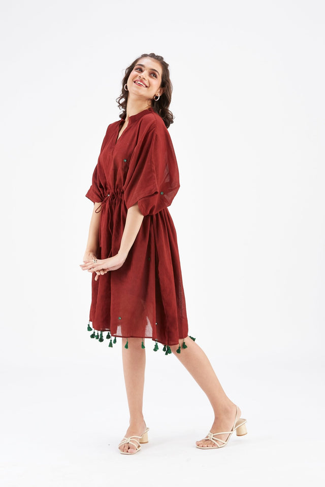 Meira Maroon Kaftan - Kaftan - Mizyana
