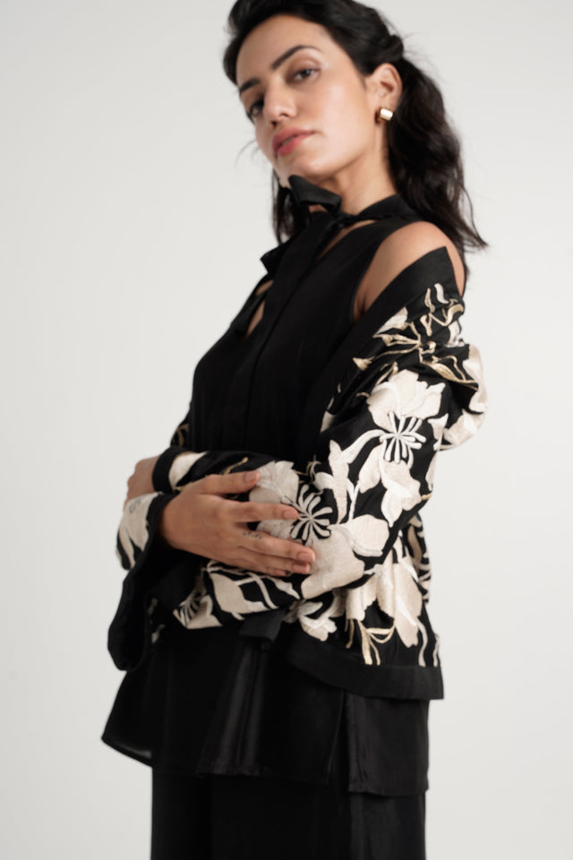 Milan - Dark Skies Shrug Co-ord Set of 3 - Three-Piece Set - Mizyana