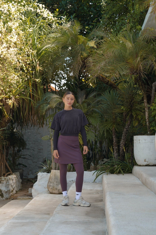 Modest Sport Skirt 18” with Integrated Legging 2.0 - Muted Plum