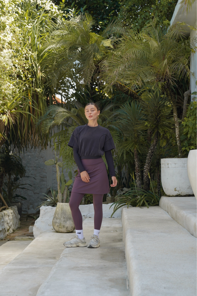 Modest Sport Skirt 18” with Integrated Legging 2.0 - Muted Plum