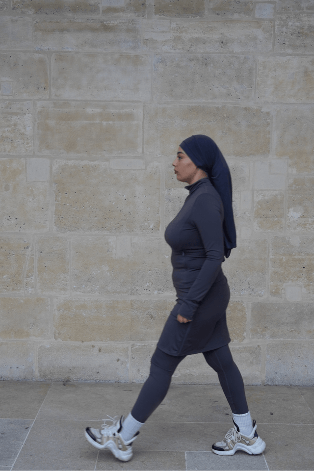 Modest Sport Skirt 18” with Integrated Legging - Charcoal - Sports Leggings - Mizyana
