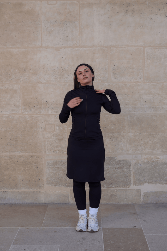 Modest Sport Skirt 20” with Integrated Legging - Black - Leggings - Mizyana