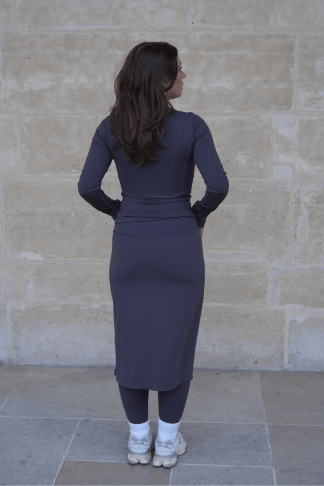Modest Sport Skirt 27” with Integrated Legging - Charcoal - Sports Leggings - Mizyana