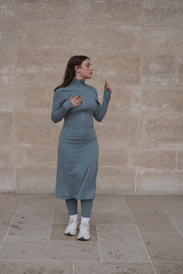 Modest Sport Skirt 27” with Integrated Legging - Sage Green - Leggings - Mizyana