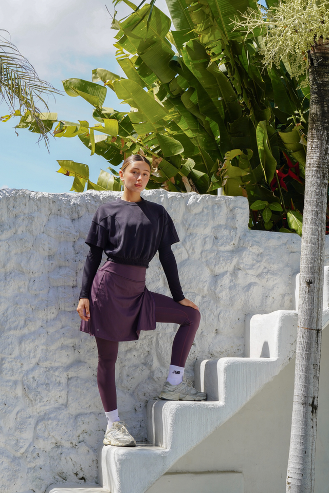 Modest Sport Skirt 18” with Integrated Legging 2.0 - Muted Plum