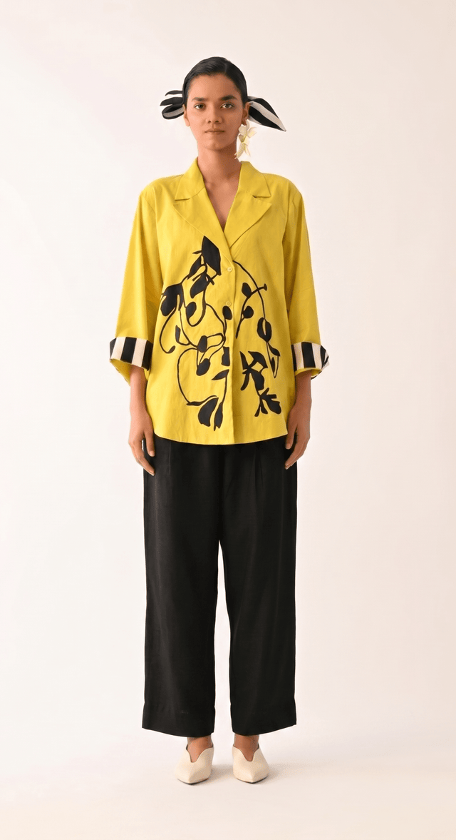 Mono Citrus Psyflora Appliqué Set - Two-Piece Set - Mizyana