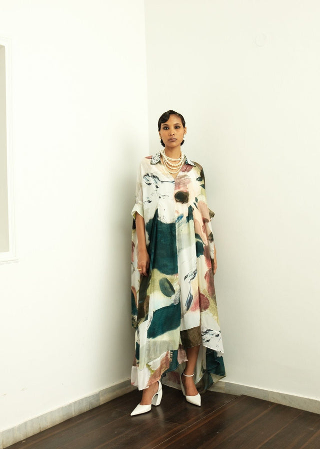 Moonbloom Ivory Drape Dress - Dress - Mizyana