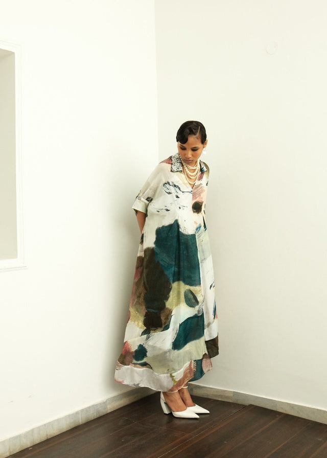 Moonbloom Ivory Drape Dress - Dress - Mizyana