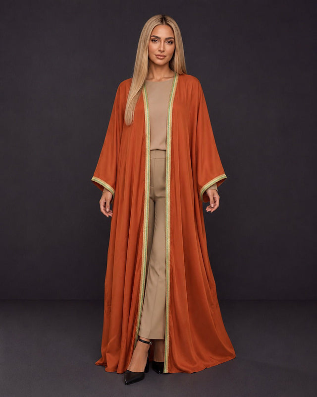 Moroccan Braid Open Abaya - Abaya - Mizyana