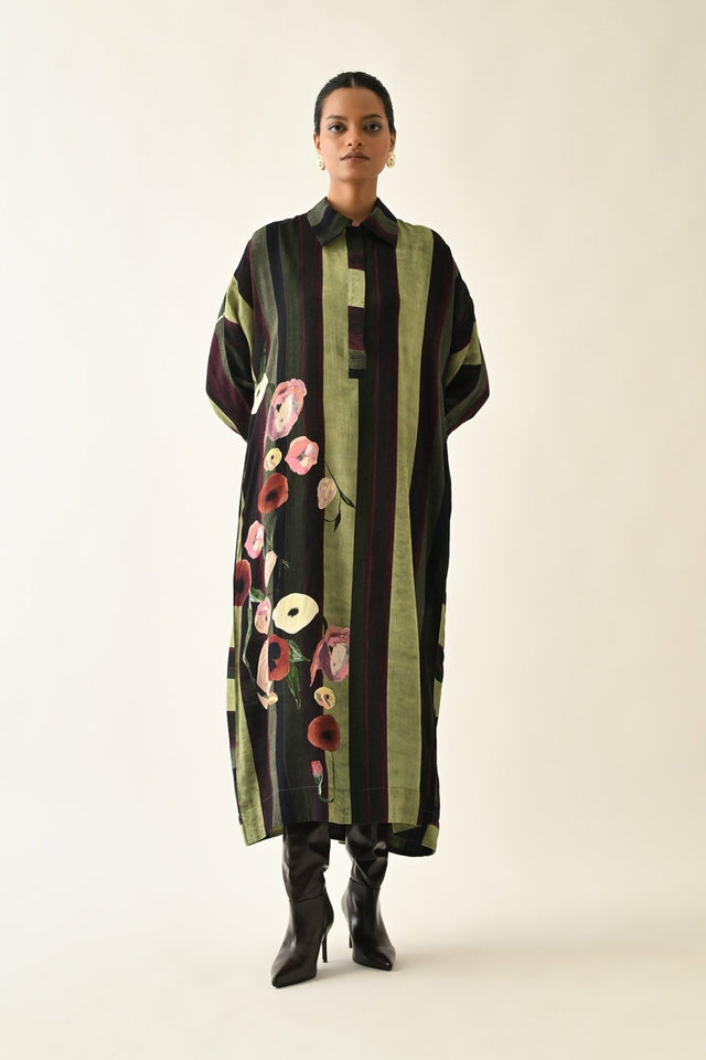 Moss Stripes MH Dress - Dress - Mizyana