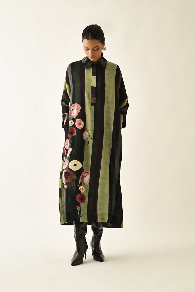 Moss Stripes MH Dress - Dress - Mizyana