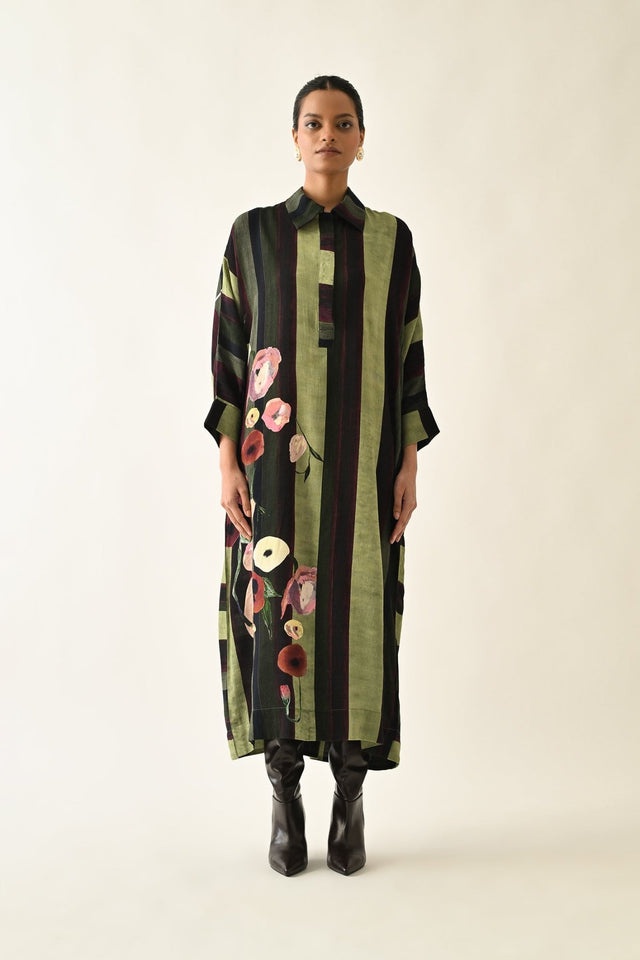 Moss Stripes MH Dress - Dress - Mizyana