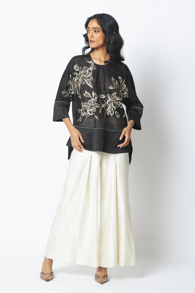 Munmun - Starlit Sheer Top + Pants - Two-Piece Set - Mizyana
