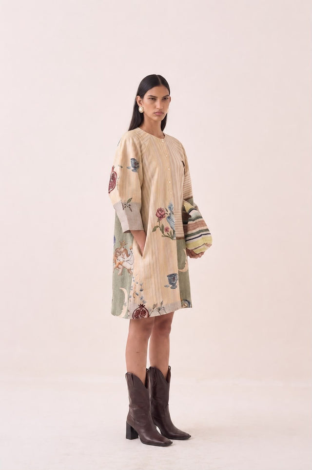 Nakshatra Bubble Sleeve Dress - Dress - Mizyana
