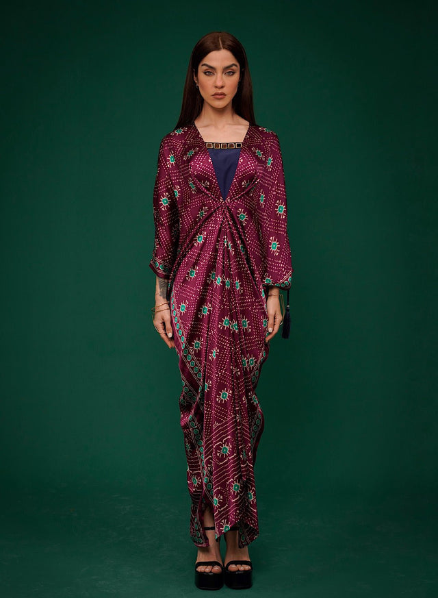 Naqsh kaftan (purple) - Kaftan - Mizyana