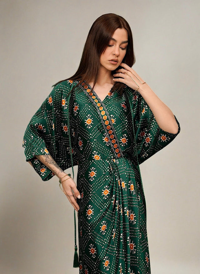 Naqsh pleat (green) - Kaftan - Mizyana