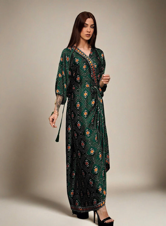 Naqsh pleat (green) - Kaftan - Mizyana