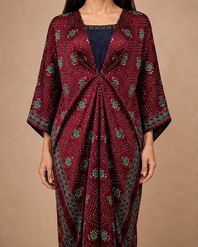 Naqsh Printed Drape Kaftan - Kaftan - Mizyana