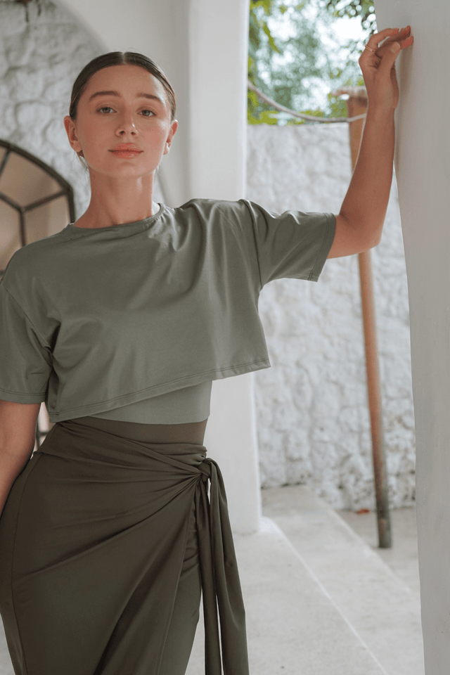 Naya swim set with Elina 2.0 skirt - Khaky / Military Green - Swim Set - Mizyana