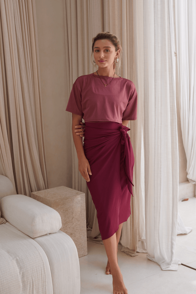 Naya swim set with Elina 2.0 skirt - Wild Ginger / Wine - Swim Set - Mizyana