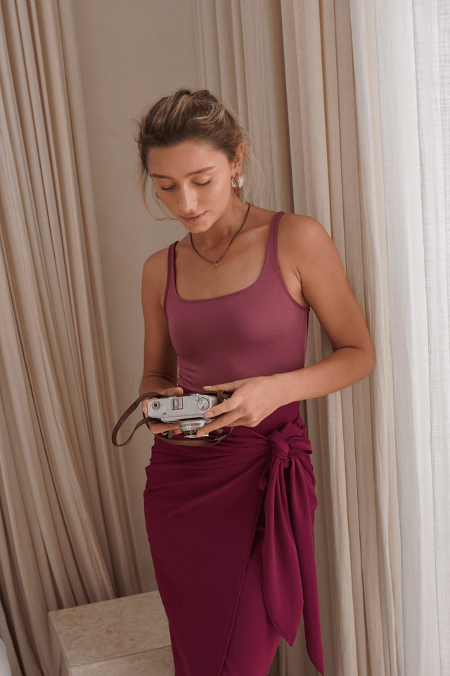 Naya swim set with Elina 2.0 skirt - Wild Ginger / Wine - Swim Set - Mizyana