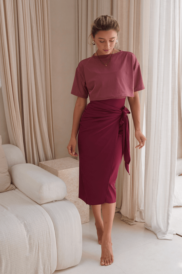 Naya swim set with Elina 2.0 skirt - Wild Ginger / Wine - Swim Set - Mizyana