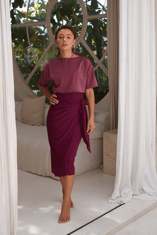 Naya swim set with Elina 2.0 skirt - Wild Ginger / Wine - Swim Set - Mizyana