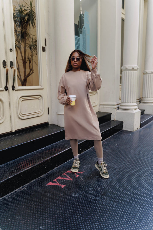 Nina Sweater dress - Beige - Dress - Mizyana