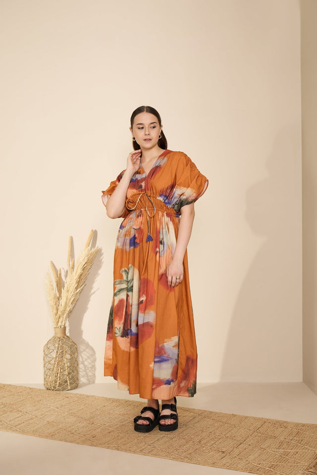 Nirvana Dress in Mystic Lagoon Print - Dress - Mizyana