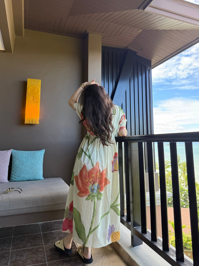 Nirvana Dress in Sorrento Bloom Print (Butter Yellow) - Dress - Mizyana
