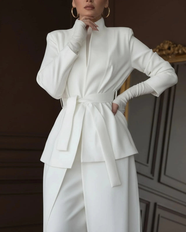 NOKITA WHITE LONG MODERN ABAYA - Abaya - Mizyana