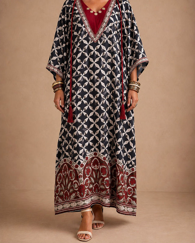 Noor Printed Kaftan Set - Kaftan - Mizyana