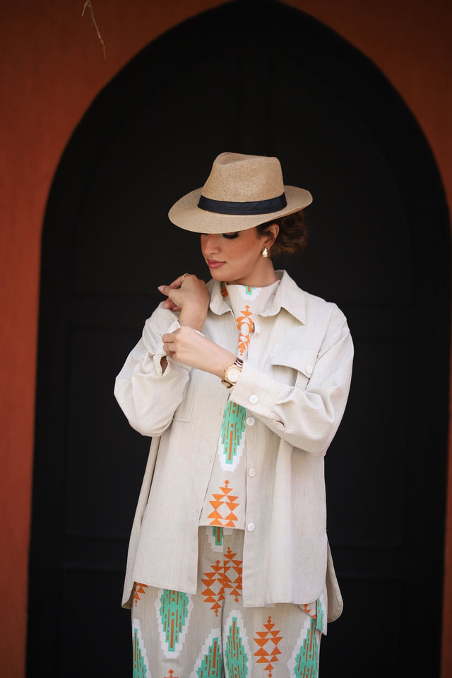 Nude Linen SHirt - Shirt - Mizyana
