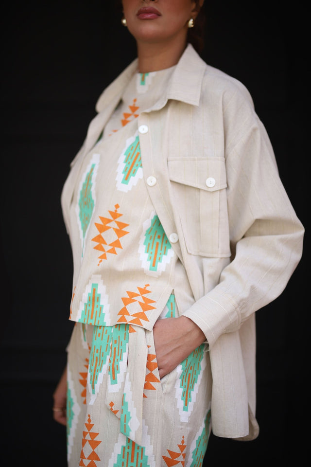 Nude Linen SHirt - Shirt - Mizyana