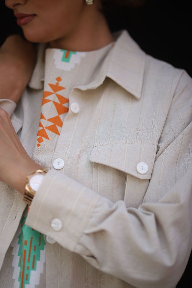 Nude Linen SHirt - Shirt - Mizyana