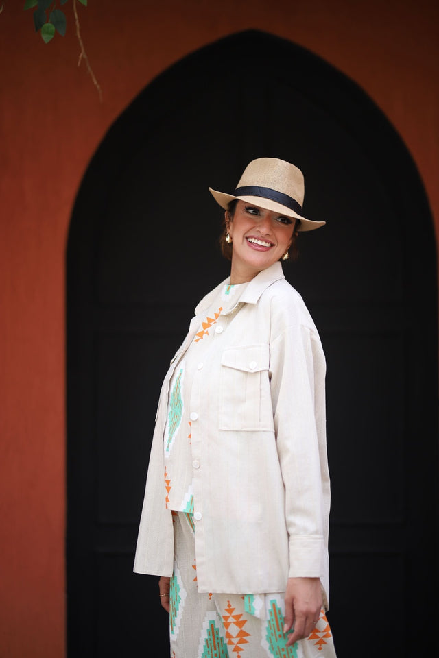 Nude Linen SHirt - Shirt - Mizyana