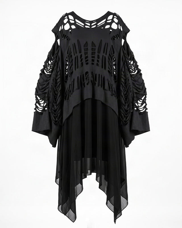 Okda Flexible Black Cut-Out Viscose Dress - Dress - Mizyana