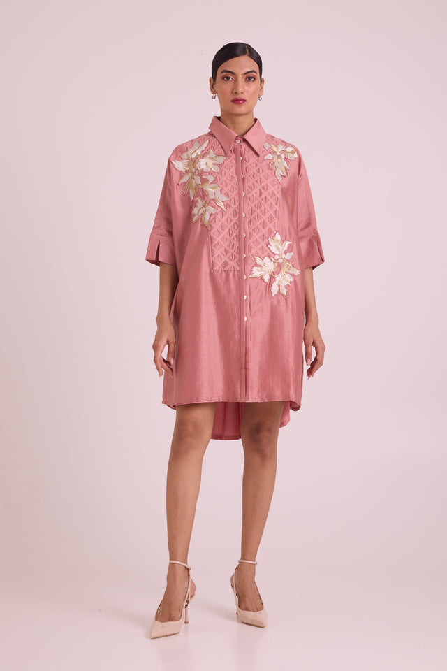 Old Rose Mimi - Framed Shirt Dress - Shirt Dress - Mizyana