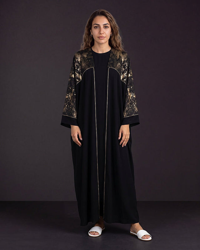 Opulent Brocade Abaya Set - Abaya - Mizyana