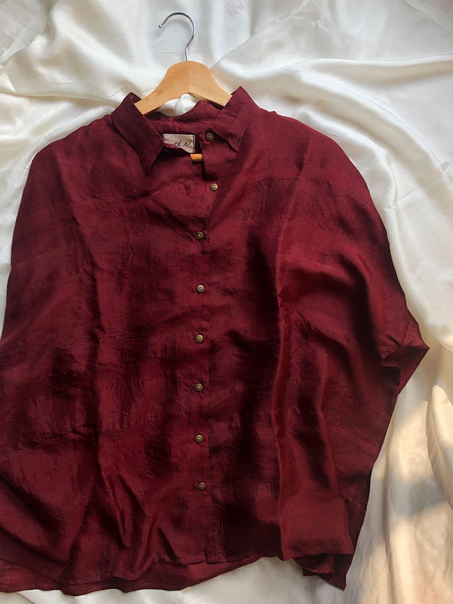 Oversized Silk Shirt - Shirt - Mizyana