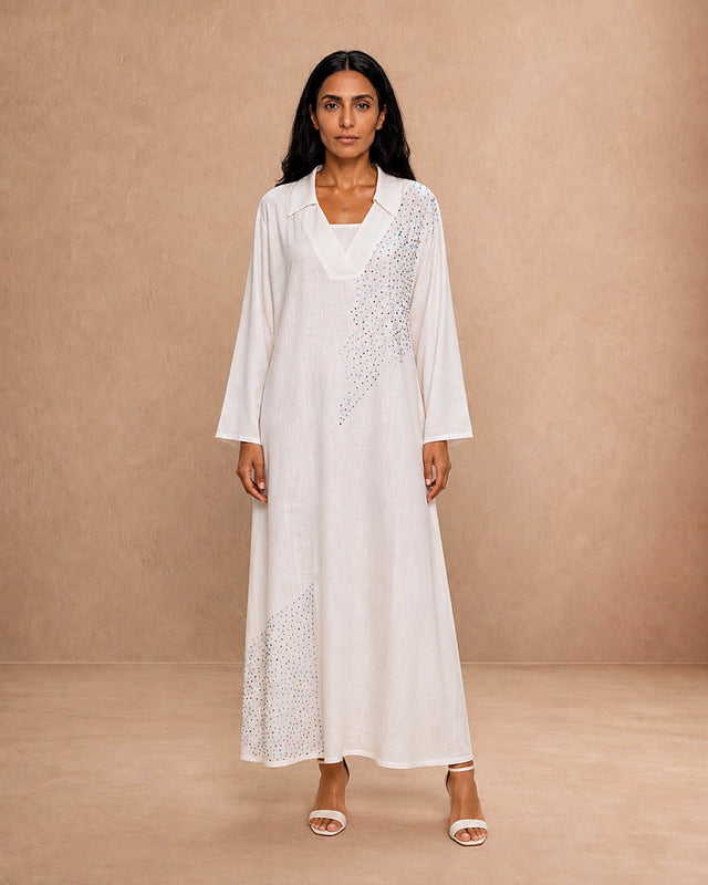 Pearl Embellished Jalabiya - Jalabiya - Mizyana