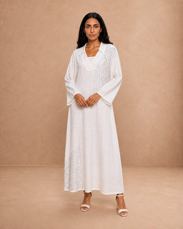 Pearl Embellished Jalabiya - Jalabiya - Mizyana
