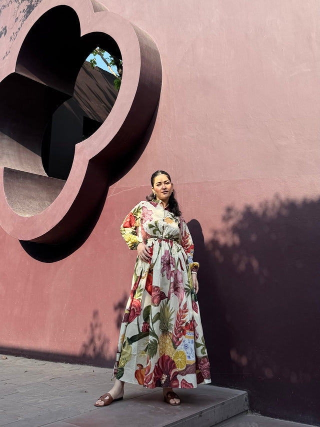 Petalia Dress in Sol Garden print (Sandstone) - Dress - Mizyana