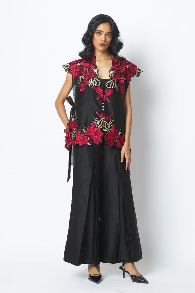 Pilar - Floating Cape with Inner & Pants - Three-Piece Set - Mizyana