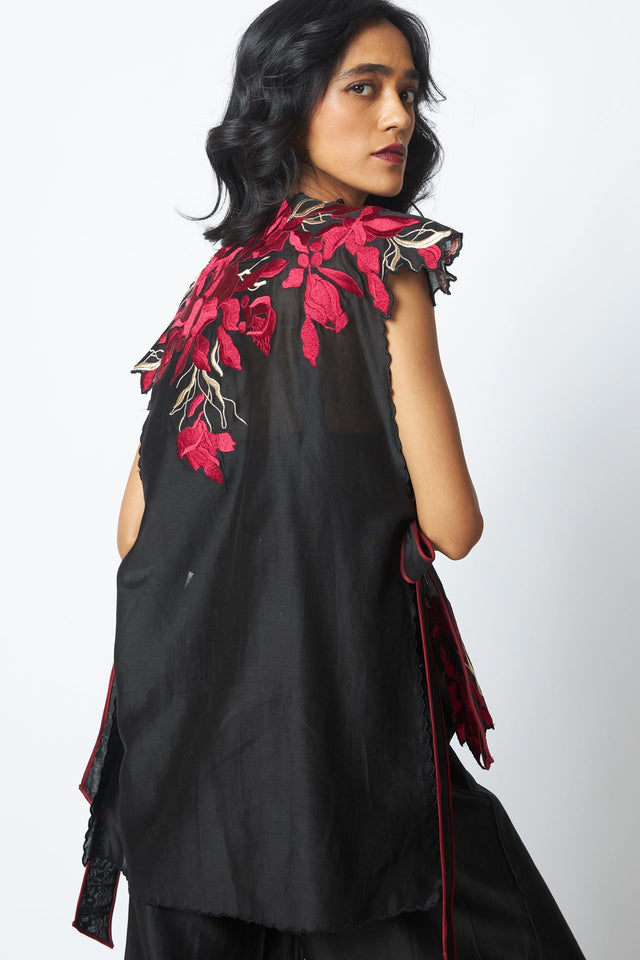 Pilar - Floating Cape with Inner & Pants - Three-Piece Set - Mizyana