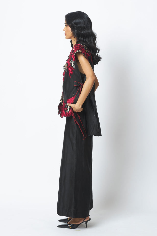 Pilar - Floating Cape with Inner & Pants - Three-Piece Set - Mizyana