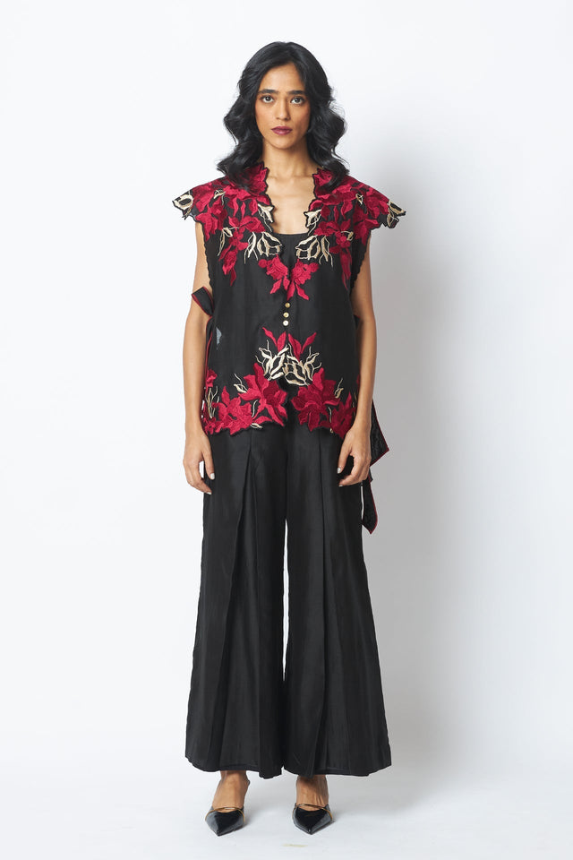 Pilar - Floating Cape with Inner & Pants - Three-Piece Set - Mizyana