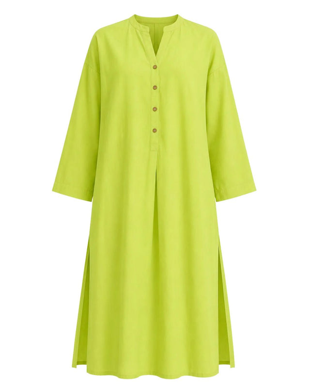 Placket Linen Tunic - Tunic - Mizyana